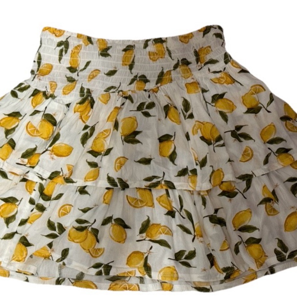 Arizona Jean Company White Skirt with Lemon Print